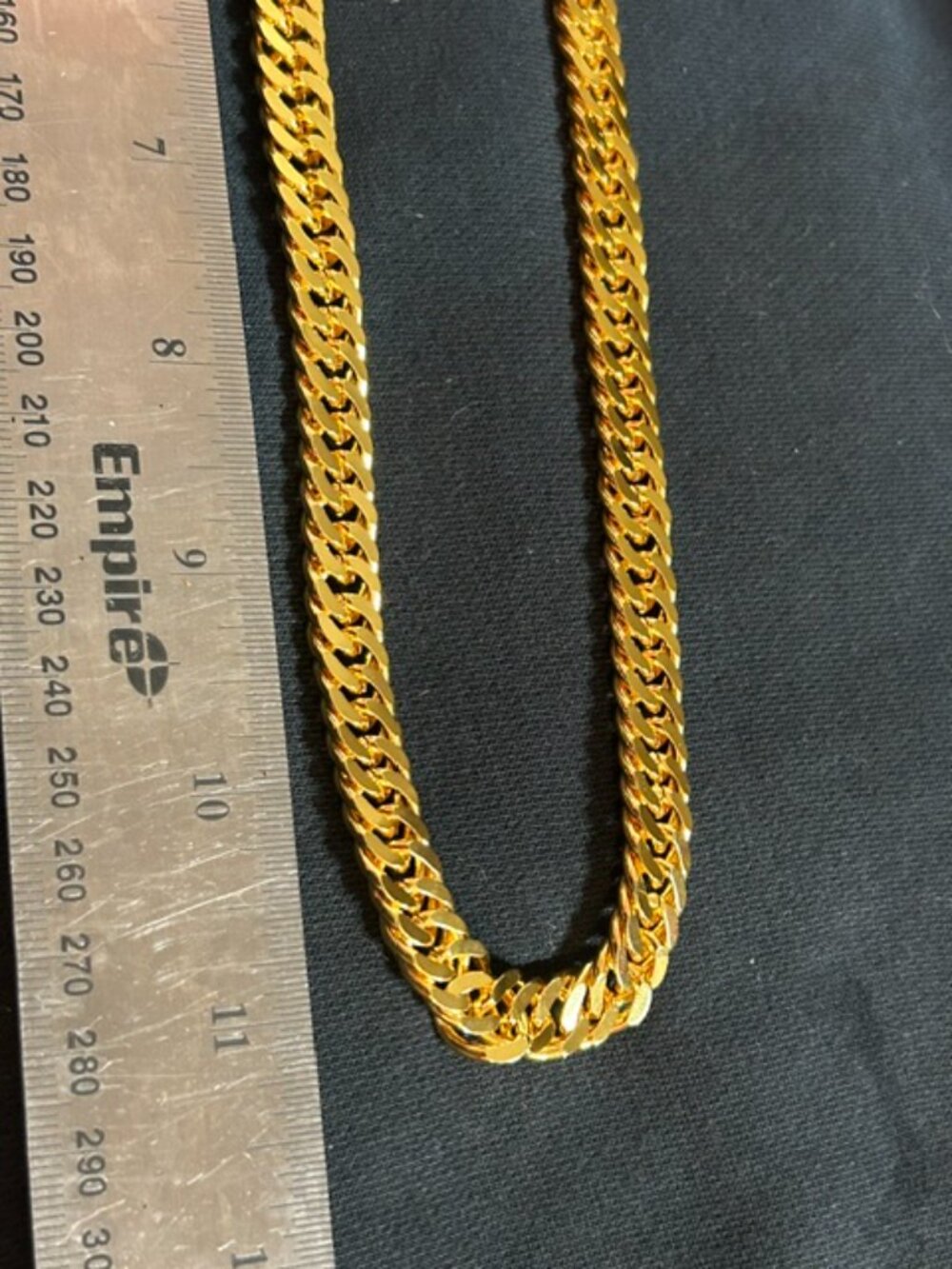 Men's Heavy Gold Double Cuban Link Curb Chain Necklace